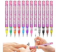 Marqueurs Pour Ongles - 12 Couleurs Stylos À Vernis Bricolage Artistique - Marqueurs à Points Ongles | Idées Cadeaux pour Femme Fille Débutant Anniversaire Fête Maison Salon