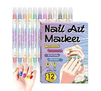 Marqueurs Pour Ongles 12 Couleurs Stylos Double Pointe pour Art de la