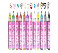 Marqueurs pour Ongles - 12 Pièces de Fins Pinceaux d'Art pour Peinture Artistique - Kit De Marqueurs De Vernis Gel | pour, Filles, Adultes, Femmes, Débutants, Toile, Salon, Ongles