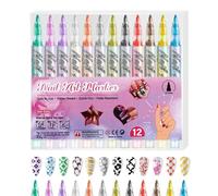 Marqueurs pour ongles à peindre - Pointes avec lignes fines - Kit de dessin multicolore - Décoration créative professionnelle des ongles - Contrôle du design de haute précision avec des