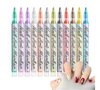 Marqueurs pour ongles, outils de peinture à pointe fine en 12 couleurs, vernis à ongles à séchage rapide, pour femmes, jeunes mères, débutants, salon de manucure et maison