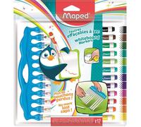 Maped – Marqueurs tableau blanc Marker'Peps Innovation – 12 feutres effaçables, pointe moyenne