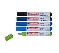 Marqueurs Pour Textiles - Edding - 4500 - Set De 5 - Pointe Ronde - Encre Pigmentée