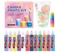 Marqueurs Pour Toile,12 Couleurs Vives Stylo À Peinture Bougie | Kit Polyvalent Écriture Dessin Décoration pour Fêtes Mariage Anniversaire Créations Tissu Sacs Verre Adultes