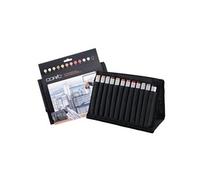 COPIC Classic Set « Couleurs Architecture », Set de 12 pièces en portefeuille, Twin Marker avec une pointe moyenne et une pointe fine