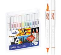 Marqueurs Sketch - Fiorello - 384136 - Double Face - 12 Couleurs