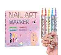 Marqueurs Stylo Vernis à Ongles 12 Couleurs Dessin Pointe Fine 0.7mm