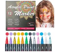 Marqueurs Temporaires Pour La Peau | 12 Stylos Lavables Sécurisés pour le Corps,Stylos De Coloration Amovibles Pour Le Corps, Fournitures Artistiques Pour