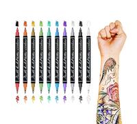 Marqueurs Temporaires Pour La Peau | Stylos Double Pointe Pour Art Corporel,Accessoires Créatifs Effaçables Pour Dessin Sur Visage et Corps Carnavals Anniversaires Fêtes Costumes Cosplay Tout Public