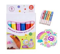 Marqueurs Thermiques 3D Lavables Pour Vêtements et Loisirs Créatifs | Kit créatif pour réaliser des décorations thermosensibles sur vêtements et scrapbooking 6 sticks