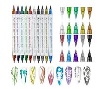 Marqueurs Vernis À Ongles | 10 Pièces Fournitures de Peinture Double Extrémité | Stylo Pointillage Liner Pour Ongles - pour Femmes Filles Débutants Professionnels Salon à Domicile Fête Événements