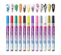 Marqueurs Vernis À Ongles | 12 Pièces Fournitures Artistiques Kit Professionnel | Kit Gel Vernis à Ongles Stylos,Pour Salon Maison Débutants Créations Canvas