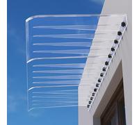 Marquise courbé Invisible pour Portes d'entree, auvent de terrasse - Protection Durable et légère pour entrées, balcons et fenêtres - Montage et Entretien faciles, idéal pour la Pluie et la Neige