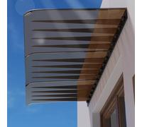 Marquise courbé Invisible pour Portes d'entree, auvent de terrasse - Protection Durable et légère pour entrées, balcons et fenêtres - Montage et Entretien faciles, idéal pour la Pluie et la Neige