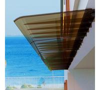 Marquise courbé Invisible pour Portes d'entree, auvent de terrasse - Protection Durable et légère pour entrées, balcons et fenêtres - Montage et Entretien faciles, idéal pour la Pluie et la Neige