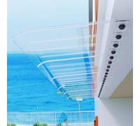 Marquise courbé Invisible pour Portes d'entree, auvent de terrasse - Protection Durable et légère pour entrées, balcons et fenêtres - Montage et Entretien faciles, idéal pour la Pluie et la Neige