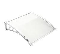 Marquise de Fenêtre en PVC avec Supports en Alliage d'Aluminium, Auvent Transparent pour Porte - Protection UV et Pluie - Abri Extérieur pour Entrée de Maison(White,60x240 cm)