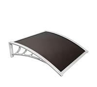 Marquise de Fenêtre en PVC avec Supports en Alliage d'Aluminium, Auvent Transparent pour Porte - Protection UV et Pluie - Abri Extérieur pour Entrée de Maison(Black,80x230 cm)