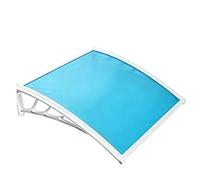 Marquise de Fenêtre en PVC avec Supports en Alliage d'Aluminium, Auvent Transparent pour Porte - Protection UV et Pluie - Abri Extérieur pour Entrée de Maison(Blue,80x290 cm)