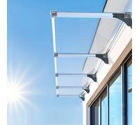 Marquise de Porte d’Entrée Transparent,Auvent de Porte d'Entrée Protection UV,Protection Contre la Pluie et la Neige,Auvent de Véranda Support en Aluminium Antirouille (50x230cm/20 x91)