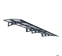 Marquise de porte en aluminium gris et polycarbonate double paroi Herald 447 x 139 cm