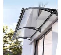 Marquise de Porte Exterieur, Auvent de Patio, Support en Alliage D'aluminium, Protection UV, Pluie Et Neige, Auvent en Polycarbonate pour Porte Et Fenêtre 80 100 120 200 300 cm(65x360cm)