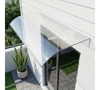 Marquise de Porte Exterieur, Auvent de Terrasse, Plaque Polycarbonate Transparent, Abri de Porte Entrée Façade, Toit de Protection Pluie, Auvent pour Fenêtre Garage, Visière Cour Villa(35x36cm)