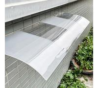 Marquise de Porte Exterieur, Auvent Porte d’entrée 90 100 120 130 150 200 CM avec Protection UV Contre la Pluie et la Neige, Polycarbonate Transparente/Opaque(Half Clear,80x34cm)