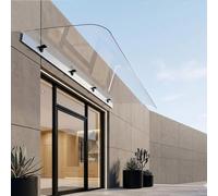 Marquise de Porte Exterieur, Auvent Porte d'entrée Transparent en Plaque Polycarbonate, Auvent de Terrasse Protection Pluie Neige pour Balcon Fenêtre, Store Banne, Pergola Jardin Exterieur