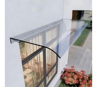 Marquise de Porte Exterieur en Polycarbonate Transparent - Auvent Porte d'Entrée avec Plaque Résistante, Protection Contre Intempéries pour Maison et Commerce Transparent 50x280cm/19.6" x110