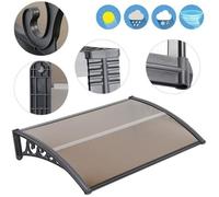 Marquise de Porte Fenêtre Marron - Auvent en Polycarbonate anti UV - 120x80 cm