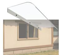Marquise de Porte Moderne Transparente/Givrée - Auvent d'Entrée Courbé Anti-Pluie et Coupe-Vent, Abri Fenêtre Polycarbonate Petite 20-130 Cm(Clear,W100xD35cm)