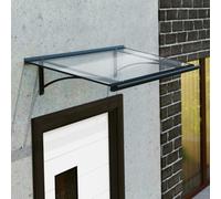 Marquise de porte Vendôme, marquise plate, en aluminium et verre acrylique, anthracite, avec gouttière d’évacuation, configuration personnalisée