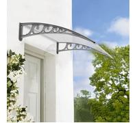 Marquise de porte YIPEEMA 100x150 cm en Polycarbonate anti UV - Gris - Aluminium - Polycarbonate