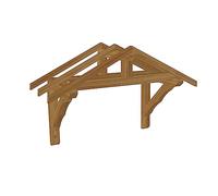 Marquise Double pentes en Bois Massif traitée Classe 3, Fabrication française par Jardinatoire
