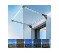 Marquise extérieure pour Portes et fenêtres, Marquise Soleil et Pluie avec Couverture en Polycarbonate,Nouvelle Conception à Face Droite améliorée,Forte résistance aux Chocs(65x120cm/25.6x47in)