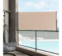 Marquise latérale 120 x 300 cm couleur sable Protection visuelle Marquise Protection contre le soleil et le vent