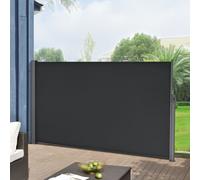 Marquise latérale 180 x 300 cm Noir Protection visuelle Marquise Protection contre le soleil et le vent
