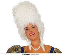 Marquise Perruque Carnaval Costume Historique Accessoire de Fête Boucles Blanches Élégance Culturelle Hommage Déguisement Style Fantasy Rétro, Couleur : Blanc