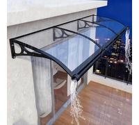 Marquise Porte d'entree, Auvent de Porte d'Entrée Renforcé, Marquise Solaire Anti-UV avec Toit en Polycarbonate et Structure Aluminium, Abri pour Maison, Commerce(100x230cm