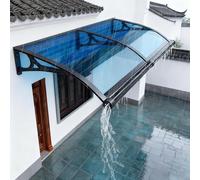Marquise Porte d'entree, Auvent de Porte d'Entrée Renforcé, Marquise Solaire Anti-UV avec Toit en Polycarbonate et Structure Aluminium, Abri pour Maison, Commerce(100x160cm