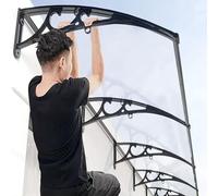 Marquise Solaire Abri, Auvent Arqué Au Design Moderne pour La Protection Contre La Pluie Et La Neige, Abri Anti-Pluie en Alliage D'aluminium pour La Maison (60x310cm/24x122in,A)