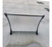 Marquise Solaire Abri Banne Entrée Protection, Pare-Soleil Et Auvent Imperméable en Alliage D'aluminium, Support Blanc Argenté, Panneau en Polycarbonate Givré, Auvent Voûté (100x190cm/39x75in,A)