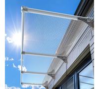 Marquise Solaire Abri Banne Entrée Transparent,Auvent de Porte et Fenêtres en Polycarbonate,Auvent Marquise en Aluminium,Toit Abri Contre la Pluie et UV,pour Extérieure (65x80cm/26 x31)