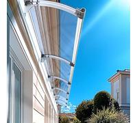 Marquise Solaire Porte,Auvent Épais pour Grand Bac À Eau,Auvent De Fenêtre en Alliage D'aluminium,Auvent De Gouttière pour Maison,Entrée Marquise Solaire Porte (80x210cm,S)