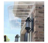 Marquise Transparent/Marron en Polycarbonate, Largeur 35 Cm-45 Cm, Longueur 40-300 Cm, Auvent De Porte D'entrée, UV Protection, Pluie Et Neige Protection,(Transparent,45x190cm/18x75in)