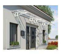 Palram Canopia – Auvent arrondi Bordeaux – Aluminium et acrylique – L.447×P.139×H.33 cm – Blanc