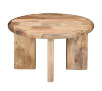 Marrakech Acaimo Table basse en bois massif 55 cm | Salon ronde avec bord plateau | Table basse moderne de style bohème et scandinave | Fabriquée à la main