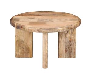 Marrakech Acaimo Table basse en bois massif 55 cm | Salon ronde avec bord plateau | Table basse moderne de style bohème et scandinave | Fabriquée à la main