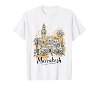 Marrakech Architecture Marocaine Art Vintage Paysage Urbain T-Shirt